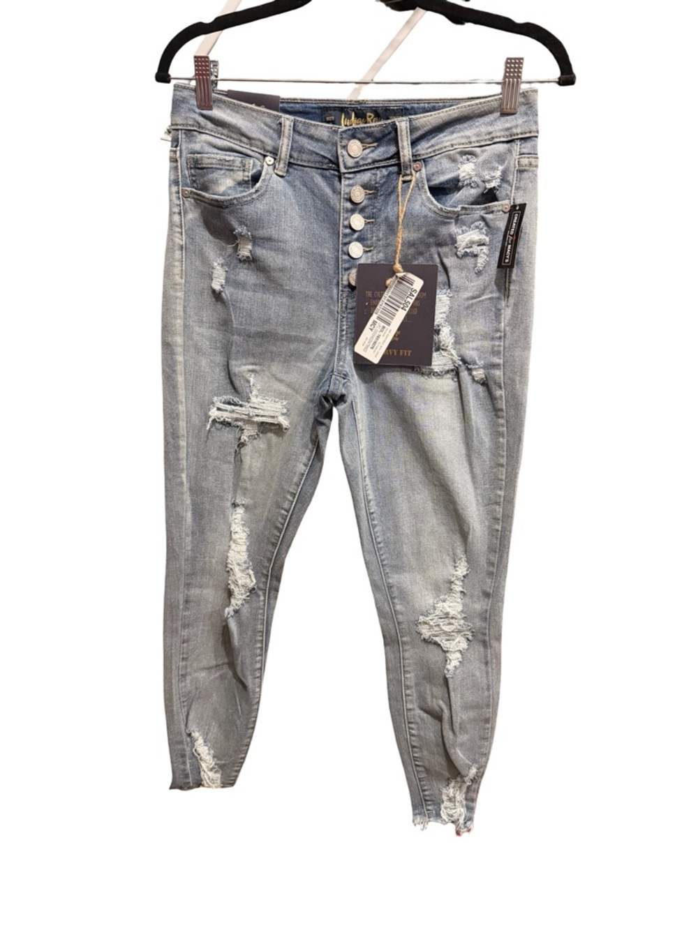 Indigo Rein Women's Distressed Skinny Jeans - Light Wash Blue